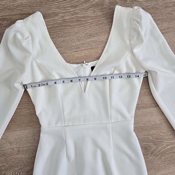 Lulus Treasure Forever White Long Sleeve Bodycon Mini Dress with V Neck Size XS - Picture 15 of 17